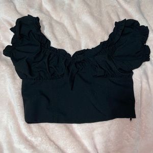 Black Pacsun Cropped Blouse